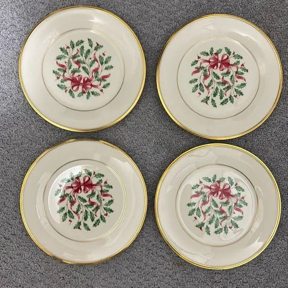 Lenox Holiday Eternal 8 inch plates desert salad - Picture 1 of 4